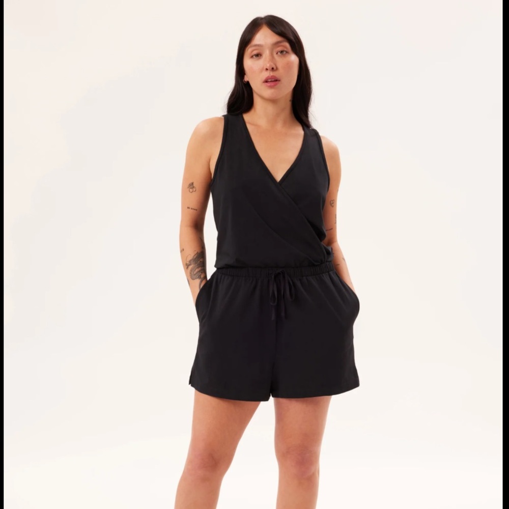 Girlfriend Collective Reset Wrap Romper
